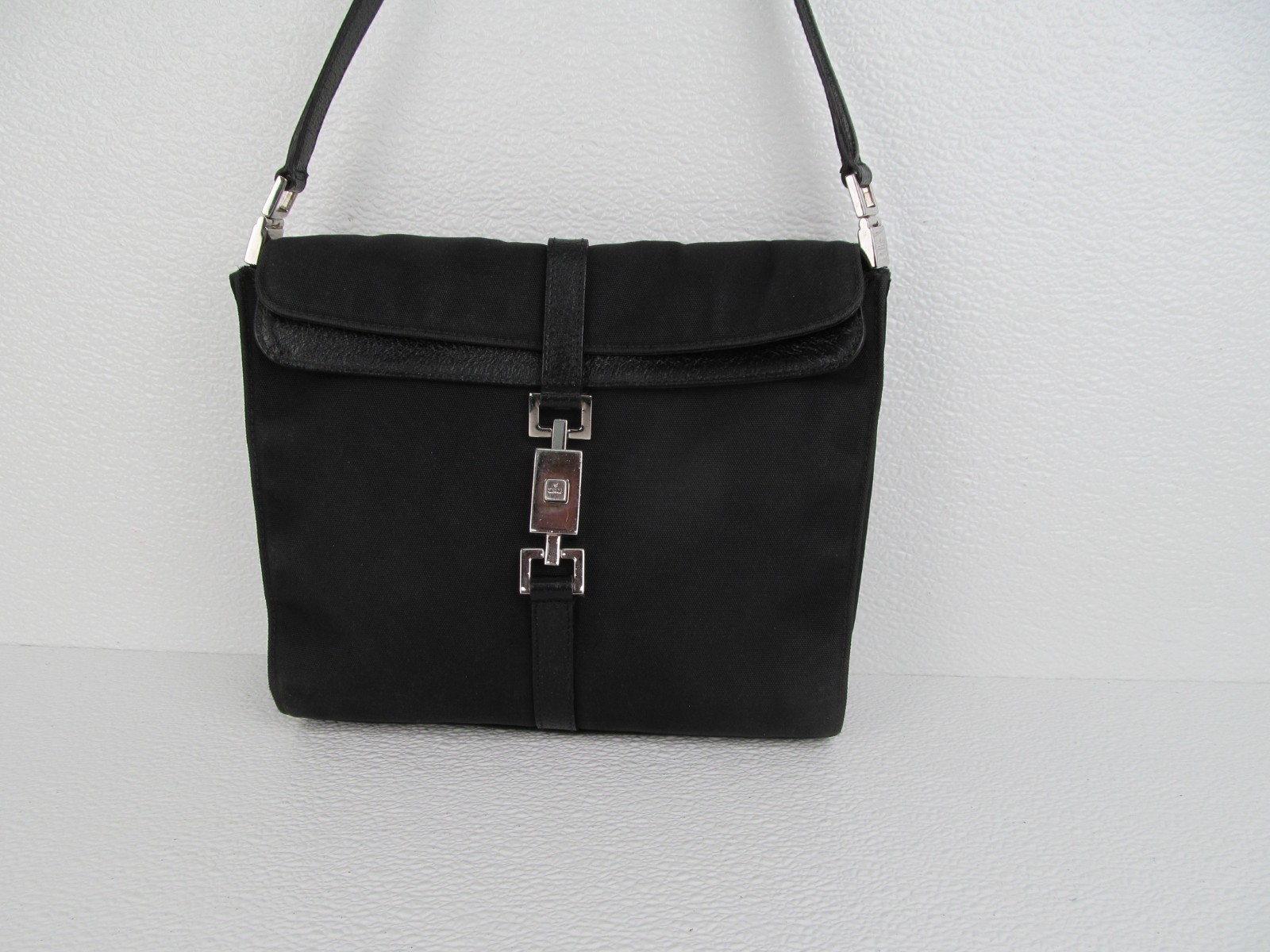 Gucci Jackie Black Canvas Small Shoulder Bag 0013734 001998 Vintage