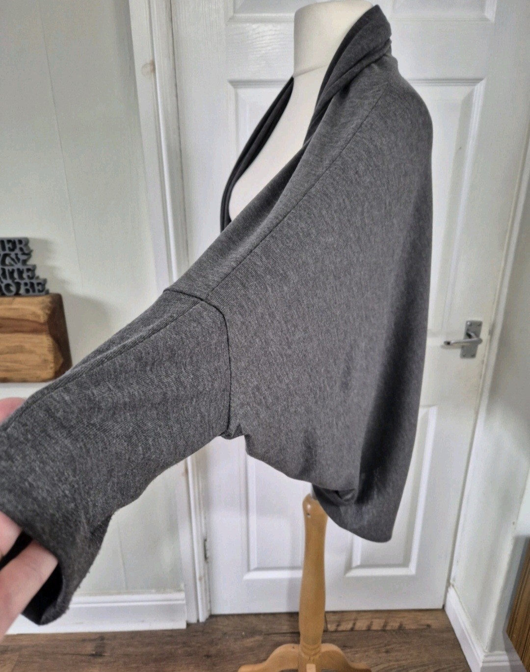 Attitudes By Renee Cardigan Grey Marl Batwing Sleeve Uk2xl Smart Casual