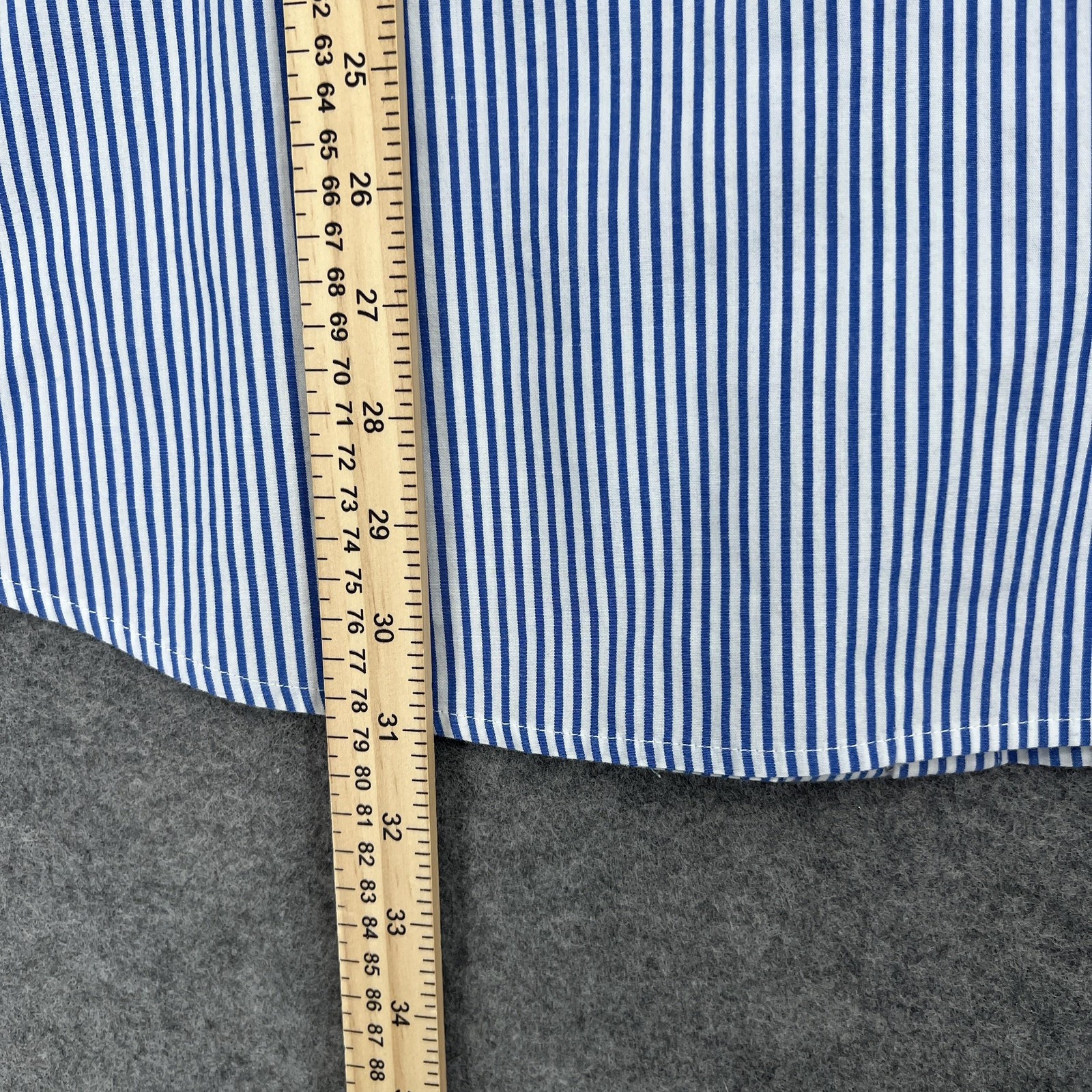 Chaps Button Down Shirt Mens XL Blue Striped Long Sleeve Embroidered Pocket