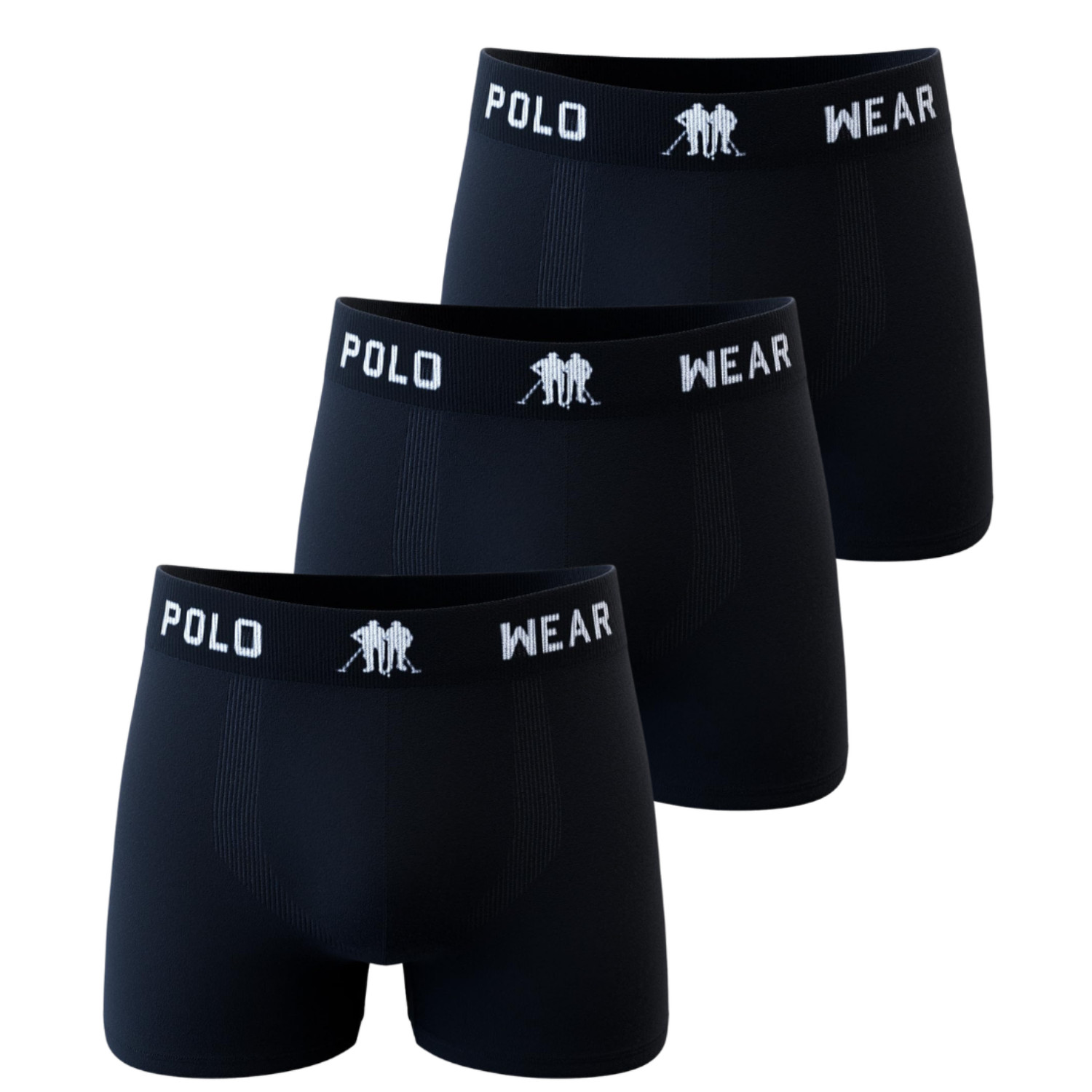 Polo Wear Men’s Seamless Boxer Briefs, 3-Pack, Comfortable Elastic Waistband