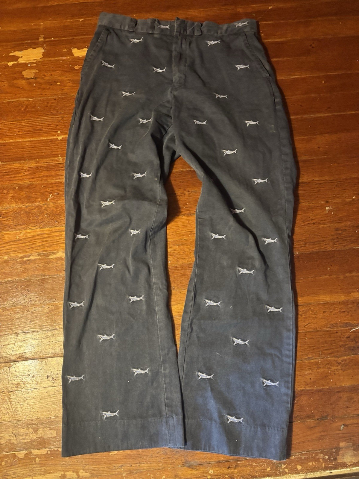 Ralph Lauren Rugby Men’s Navy Shark Embroidered Chino Pants Size 32×34