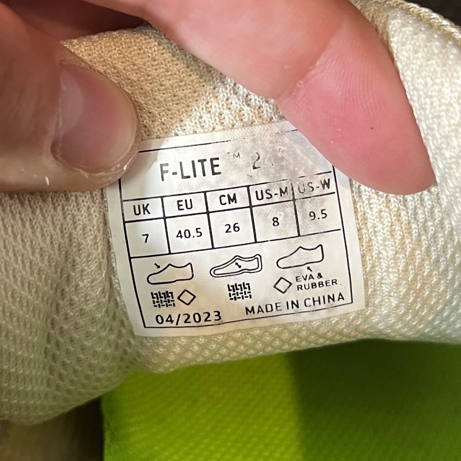 Inov-8 F-Lite 245 Training Shoes Men 8 Women 9.5 Ivory Knit Gum Sole