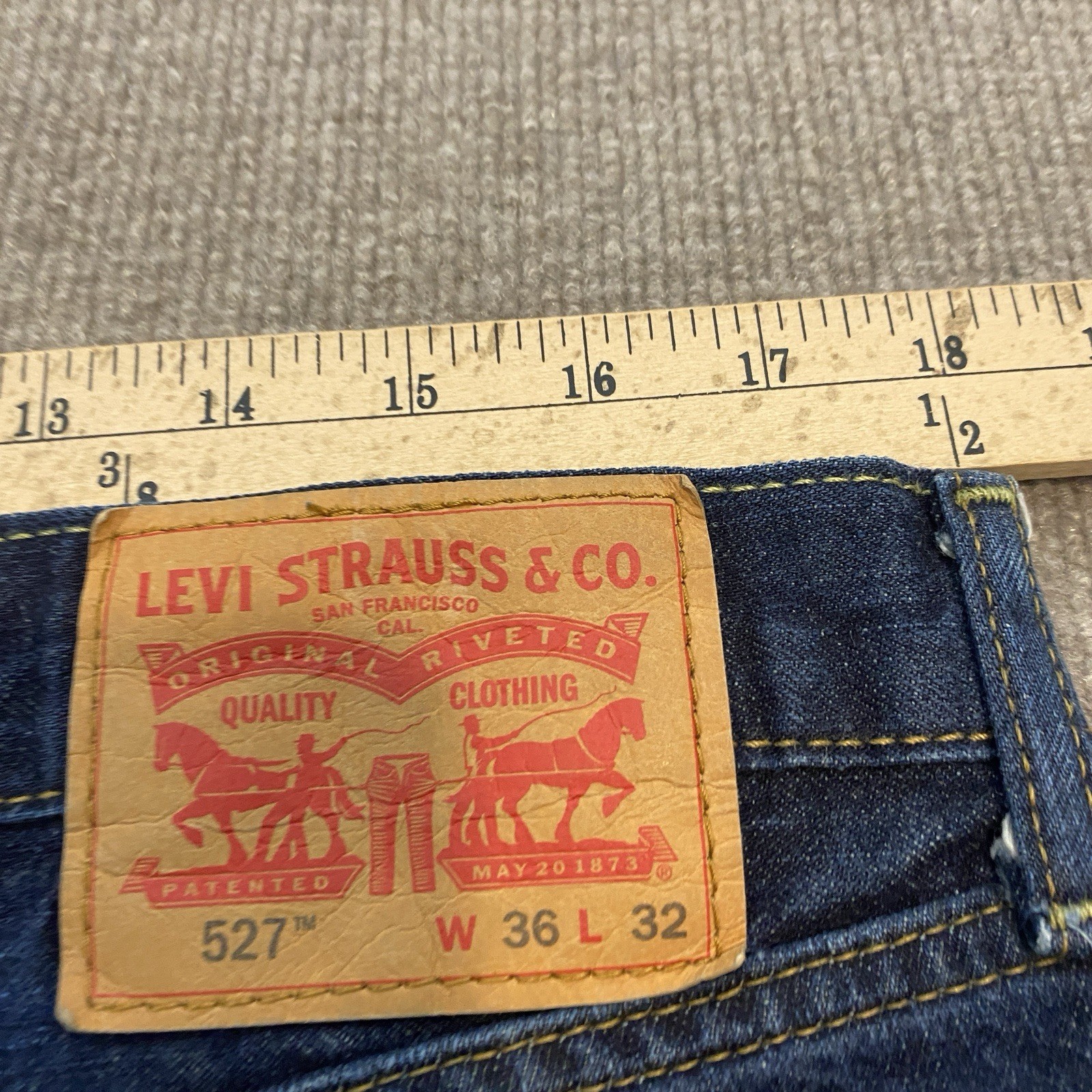 Levis 527 Jeans Mens 36×32 Blue Bootcut Western Denim Rockabilly Cowboy Boots