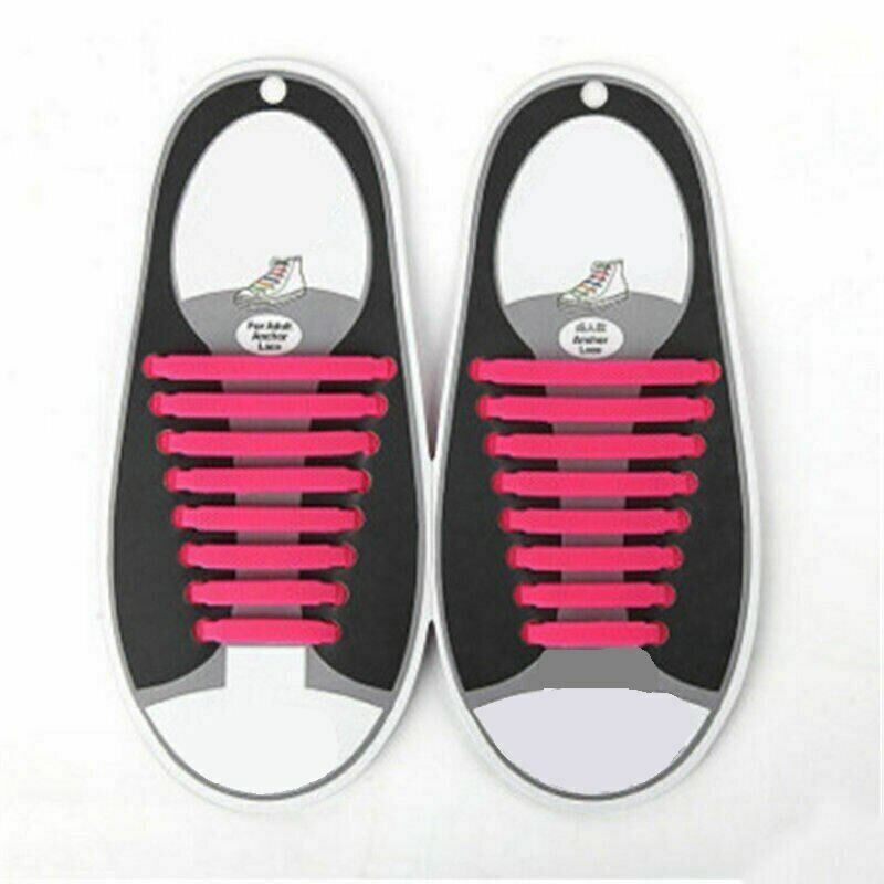 16Pcs Easy No Tie Shoelaces Elastic Silicone Flat Lazy Shoe Lace Strings Adult