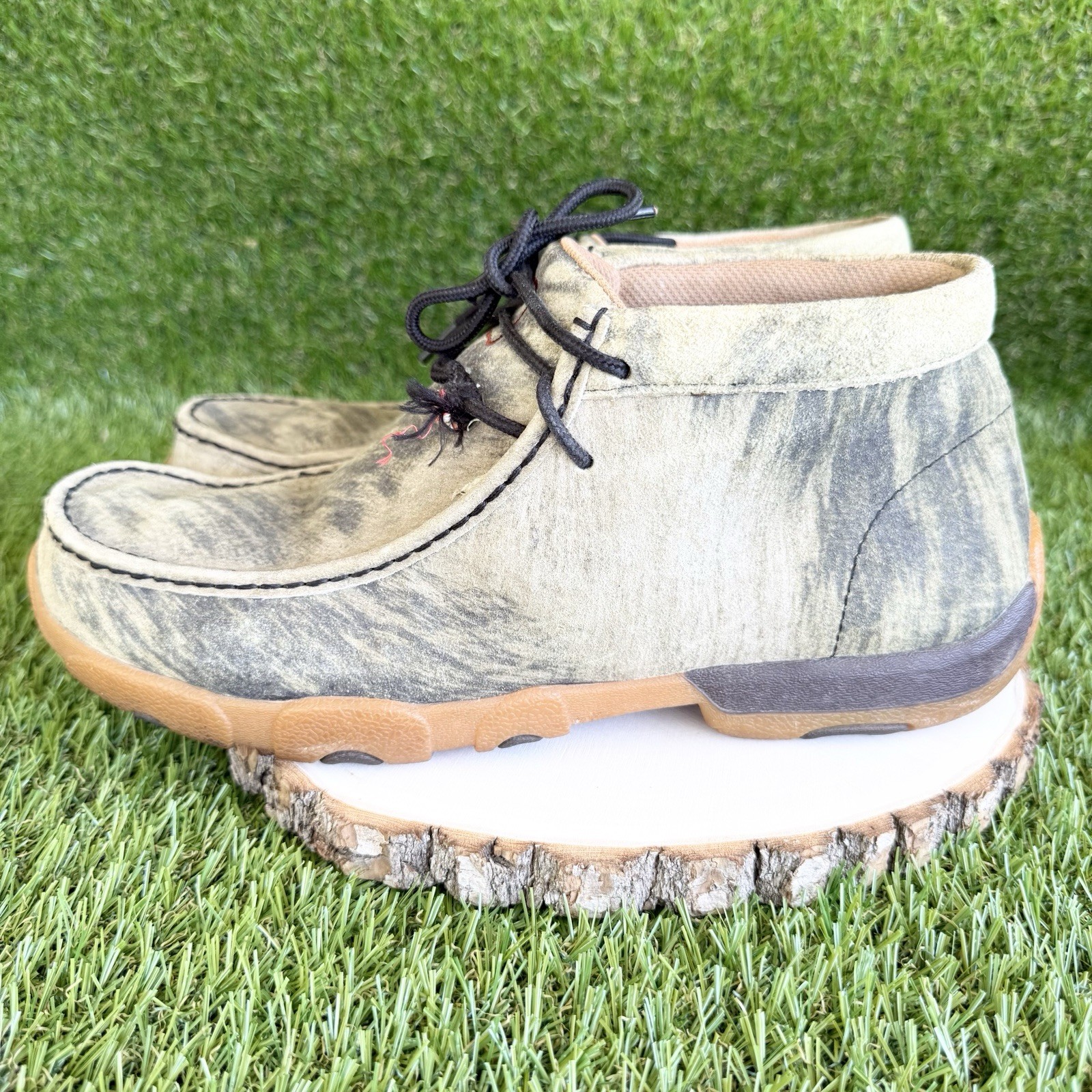 Twisted X Distressed Chukka Boots Mens 9M MDM0032 Brown Hyena Driving Moccasin
