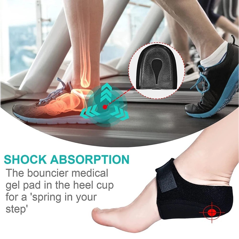 1Pair Plantar Fasciitis Heel Cups U Shaped Silicone Gel Heel Pain Relief Insoles