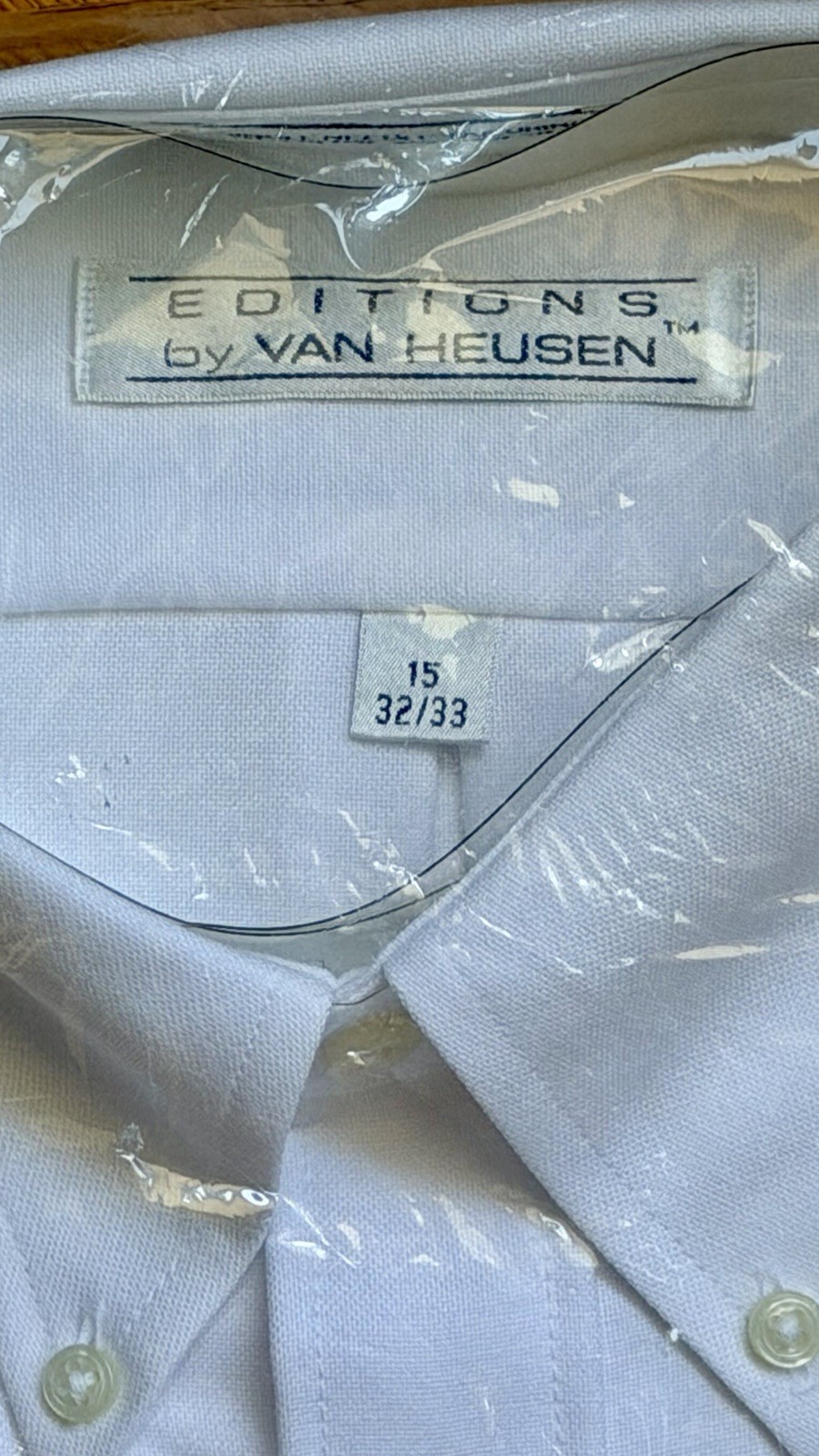 Editions Van Heusen White Long Sleeve Men Button Down Dress Shirt Large 15-32/33
