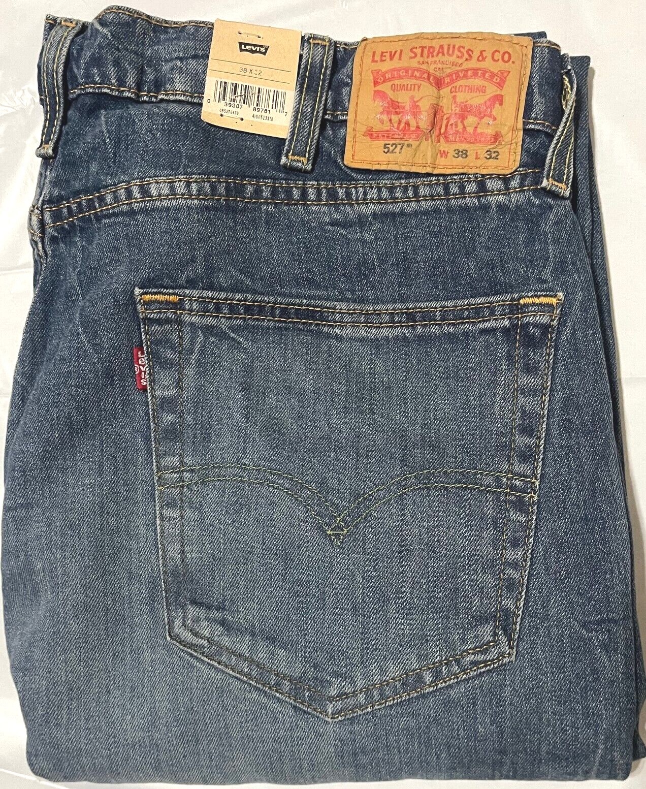 NWT MEN LEVI’S 527 0470 SLIM BOOTCUT STRETCH BELOW WAIST BLUE JEANS PANT DENIM