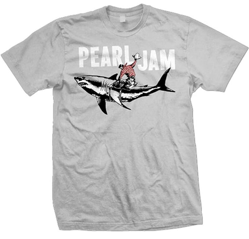 New Pearl Jam Cowboy Shark Lightweight Grunge T-Shirt (SML-2XL) badhabitmerch