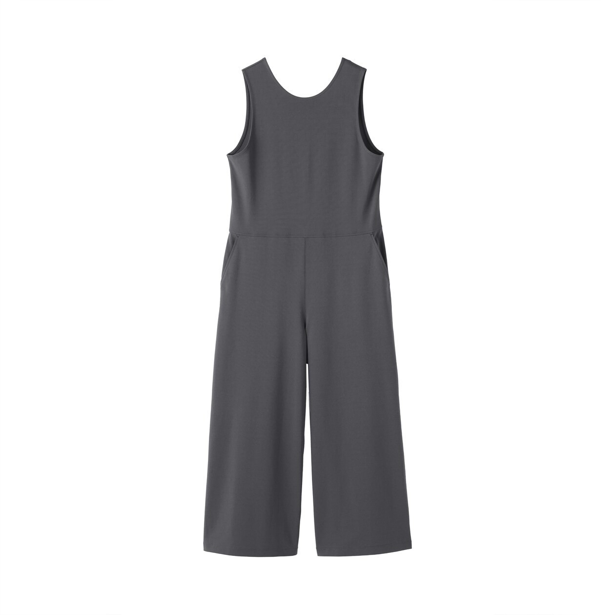 MUJI Womens Smooth Ponte Jumpsuit Charcoal Gray FedEx