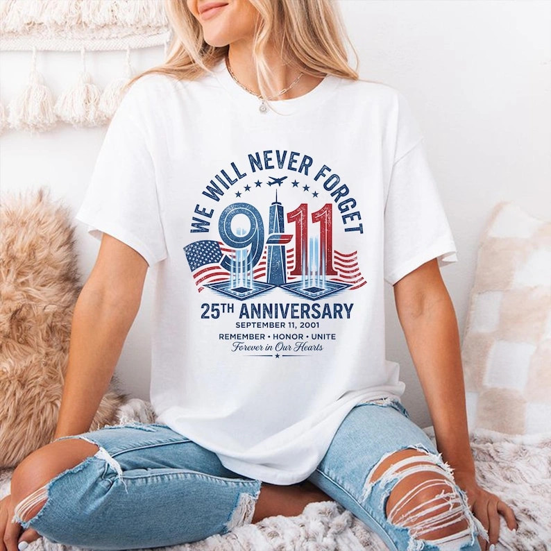 9/11 We Will Never Forget Shirt, Patriot Day Memorial Tee