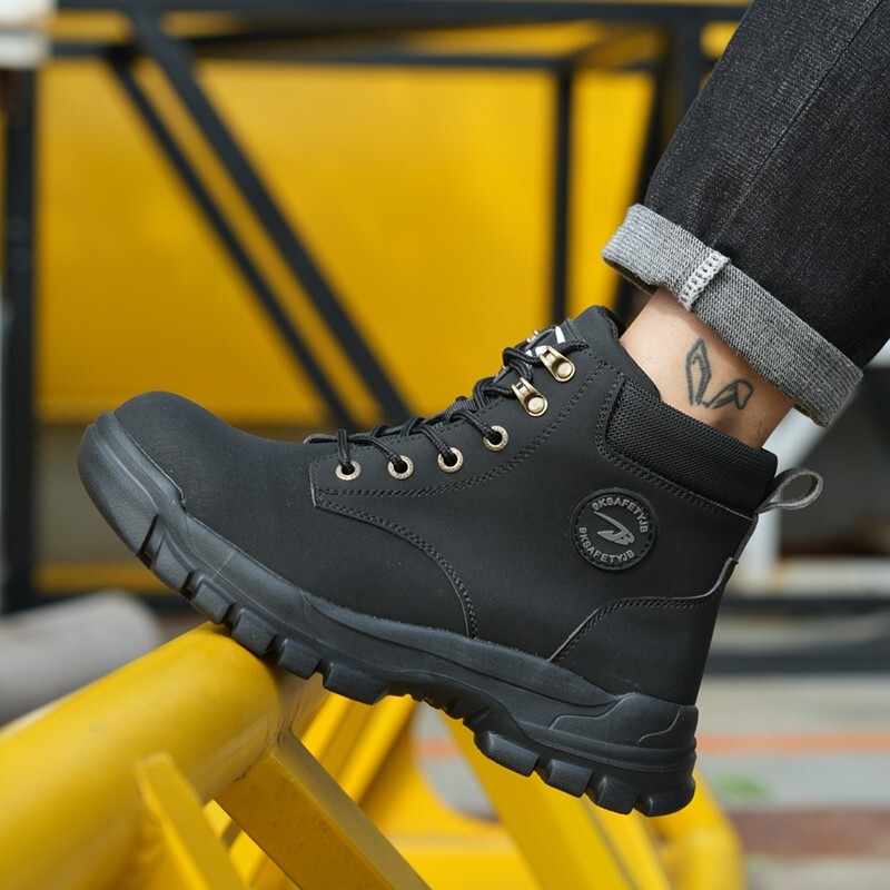 Waterproof Men’s Safety Work Boots Steel Toe Shoes Anti Impact And Anti-Puncture
