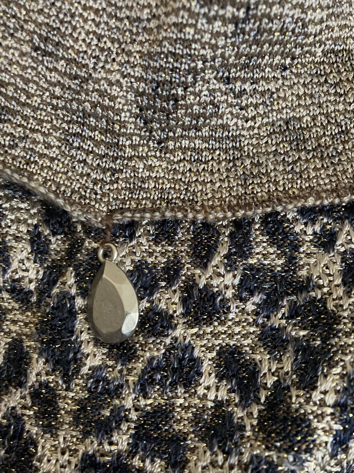 ST. JOHN Boutiques Animal Print Gold Metallic Knitted Tank Top Women’s Size M