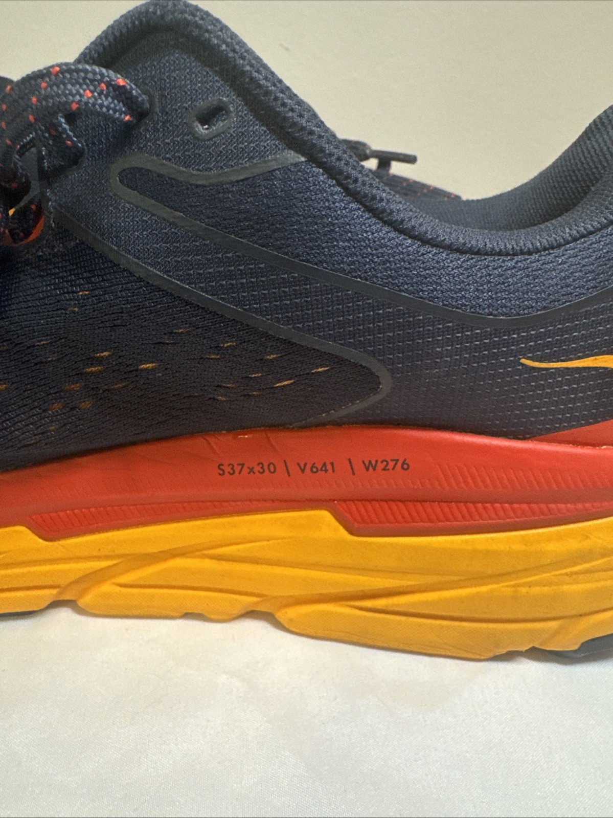 Hoka One One Challenger ATR 6 Mens 11.5 D Navy Blue Orange Red Athletic Shoes