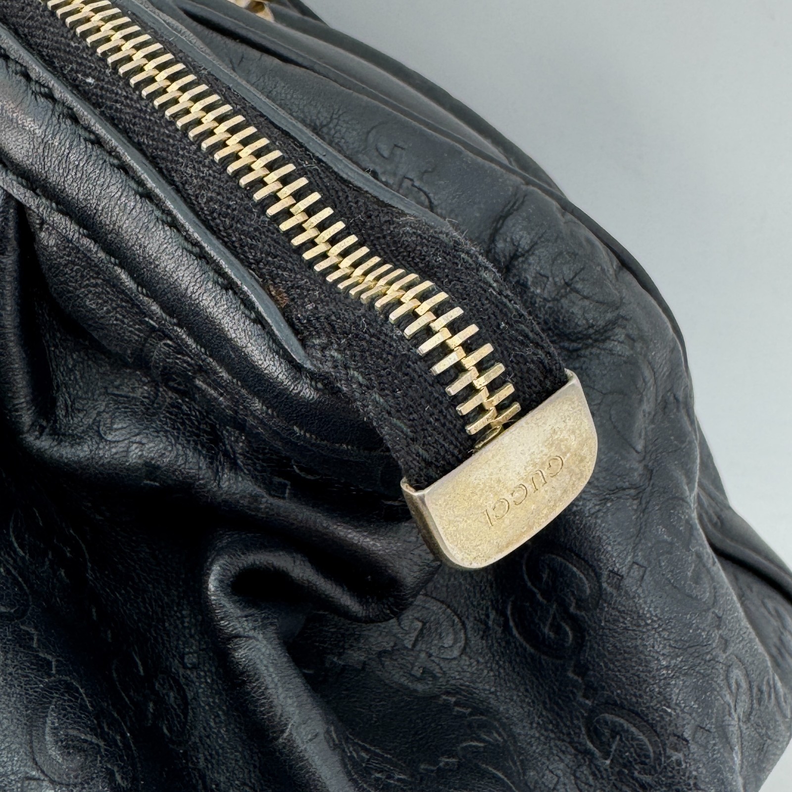 GUCCI Sukey Shoulder Bag Leather Black