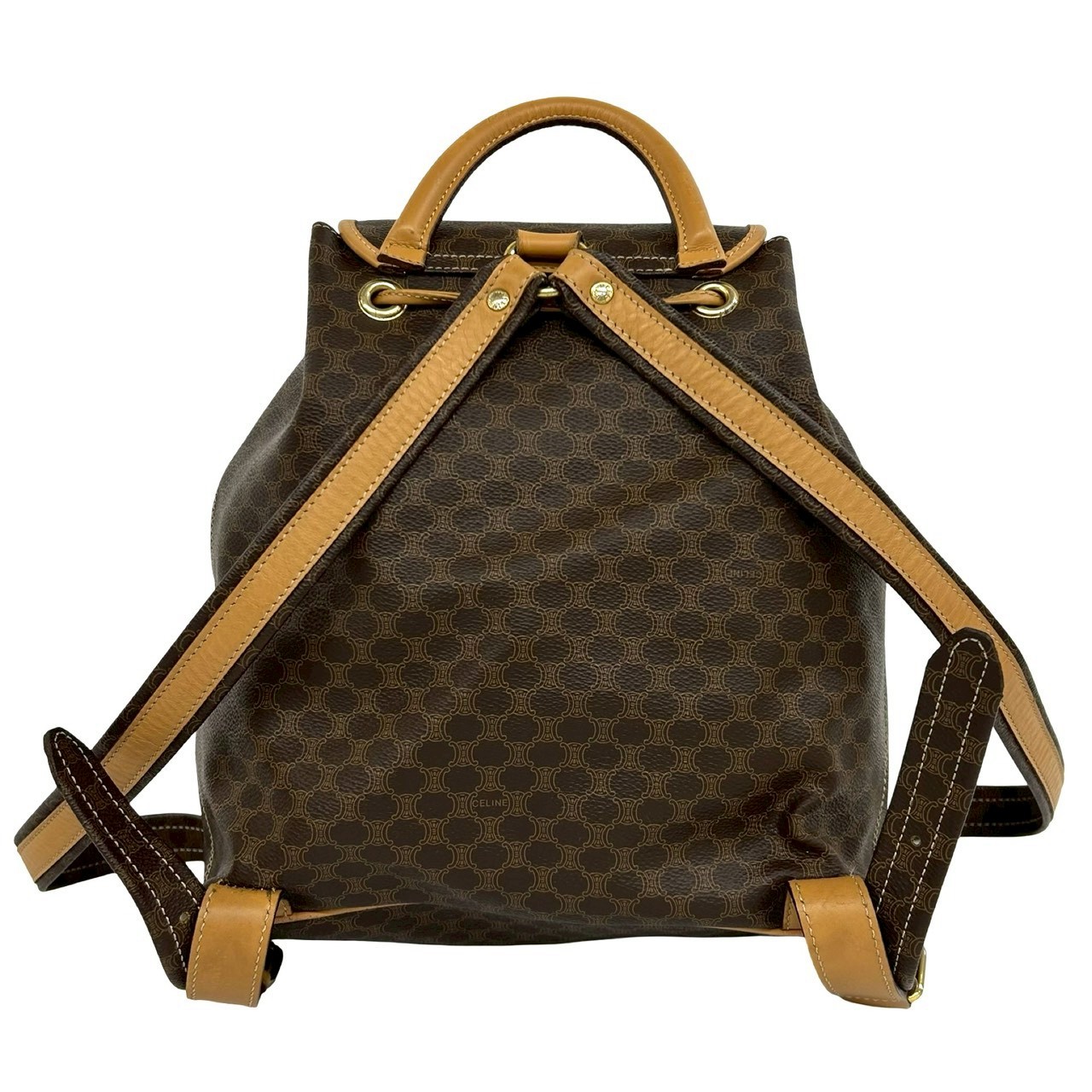 CELINE Macadam Blason Triomphe Pattern Backpack leather PVC Brown 69309
