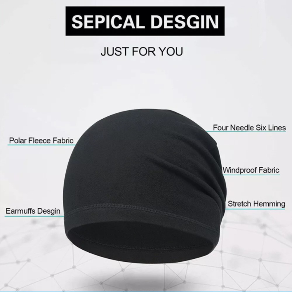 Skull Cap for Men Women Thin Fleece Beanie Cap Helmet Liner Sleep Hats Windproof