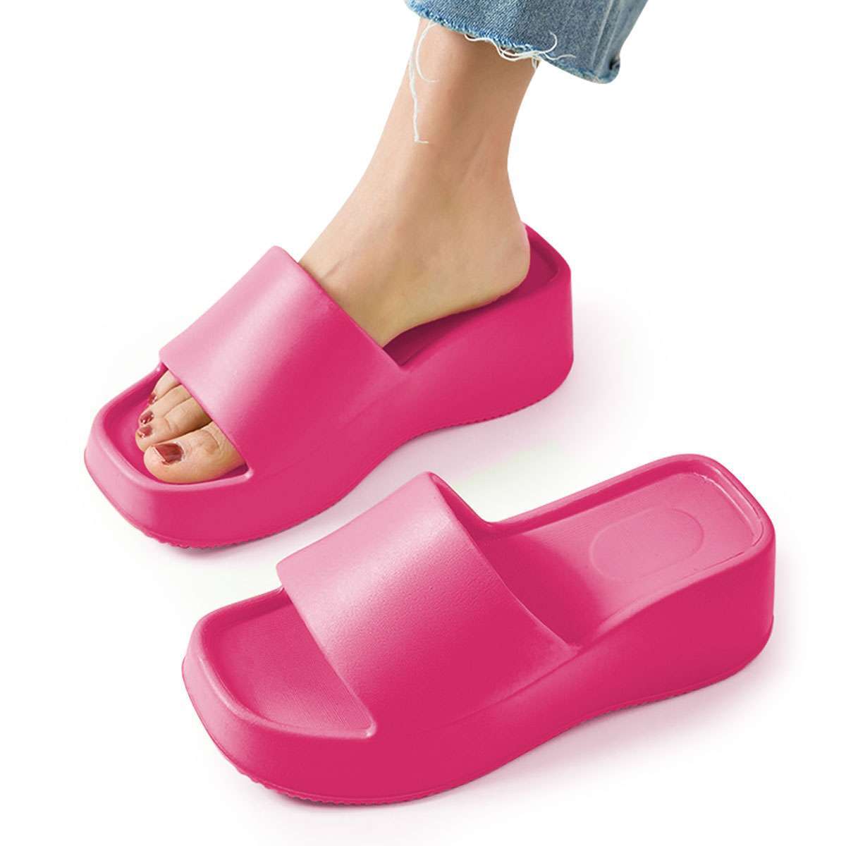 Womens Wedge High Heels Summer Platform Slippers Shoes Casual Peep Toe Sandals