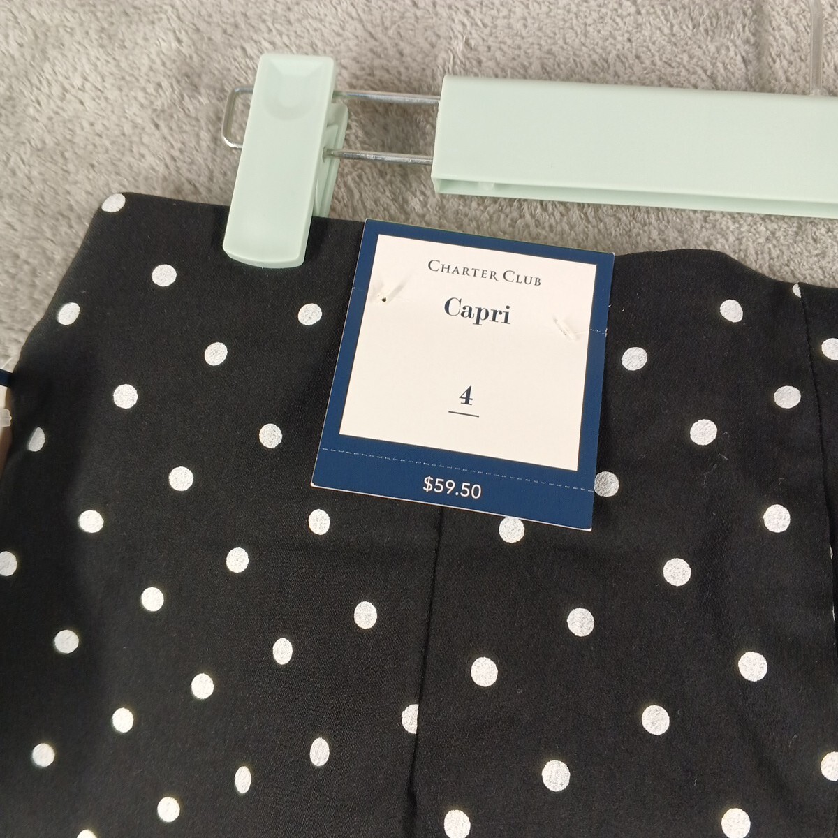 NWT $59 CHARTER CLUB Tummy Control Polka Dots Capri Pants Mid Rise