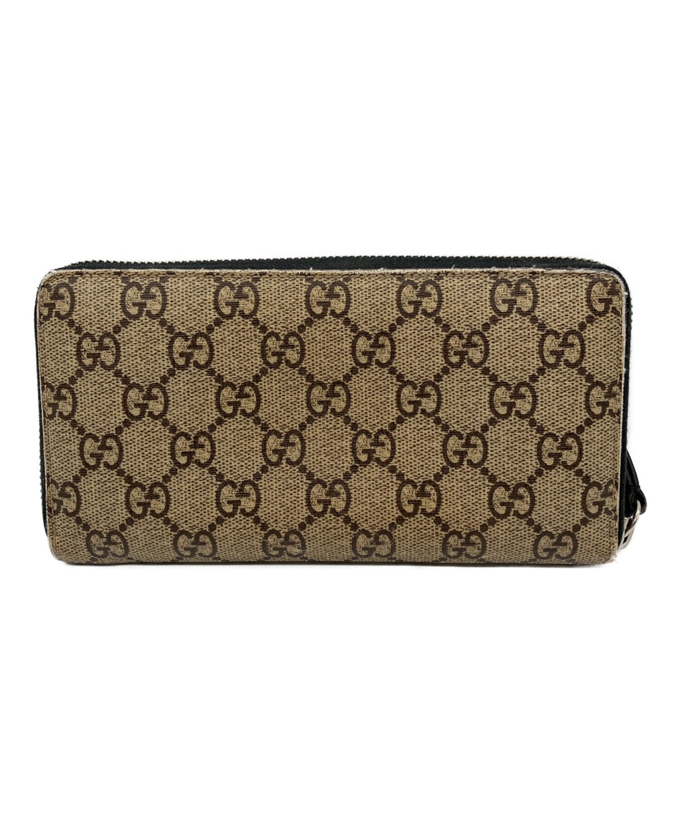 Gucci Kingsnake Print Brown GG Canvas Zip Around Wallet 451273 Italy Unisex