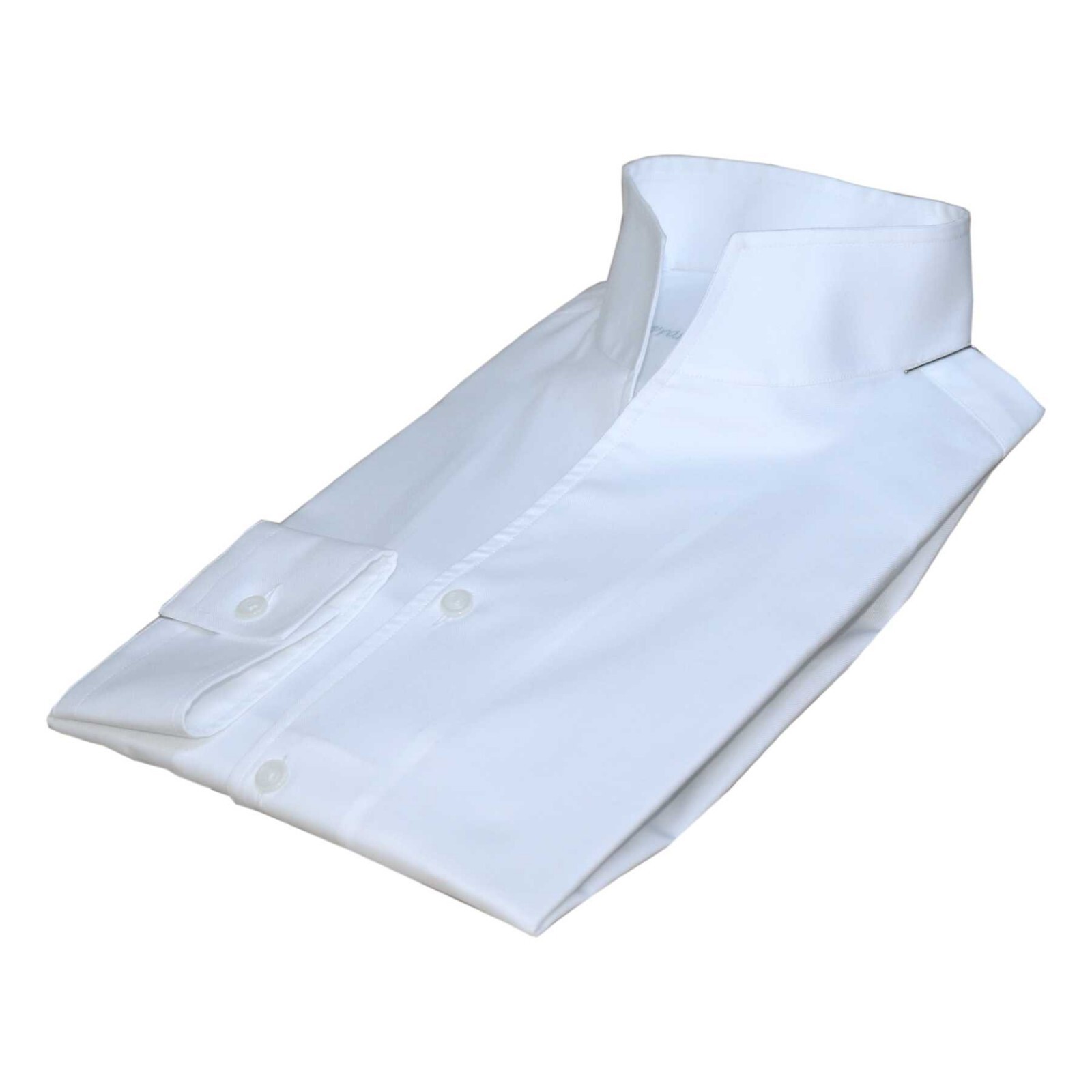 White High Collar 100% Cotton Shirt for Men Tall Open Neck Wedding Grooms Outfit