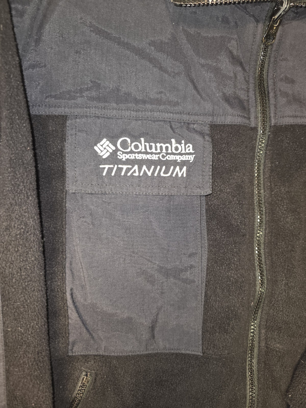 Columbia Titanium Fleece Nylon Full Zip Size S Black Jacket
