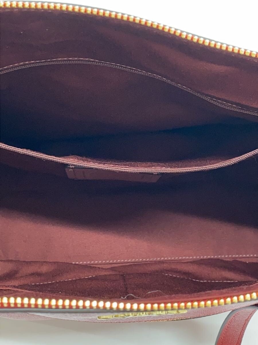 COACH Tote Bag, Leather, Red, Solid Color, F79608