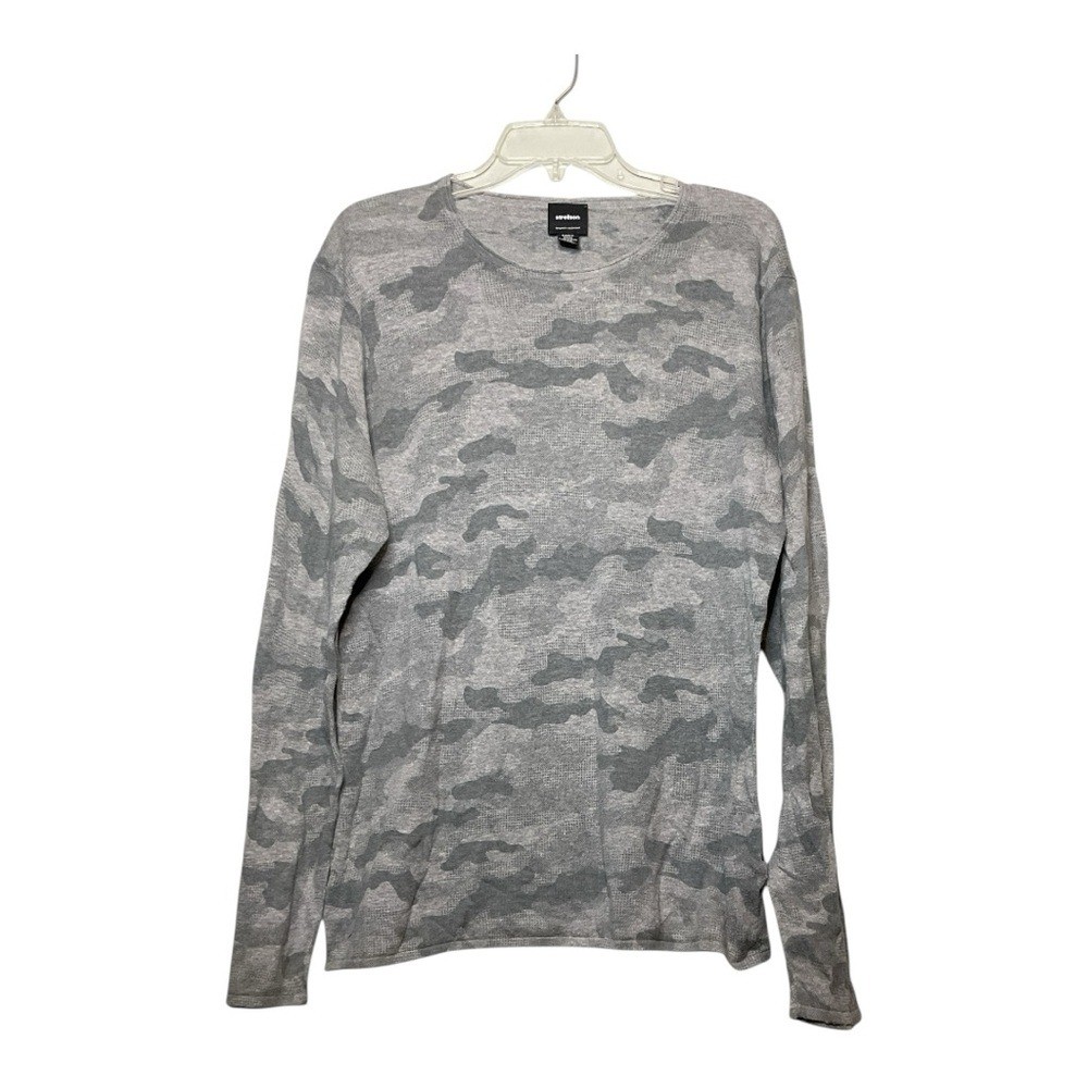 Men’s Strellson lightweight, long sleeve, shades of gray camo shirt, size XL
