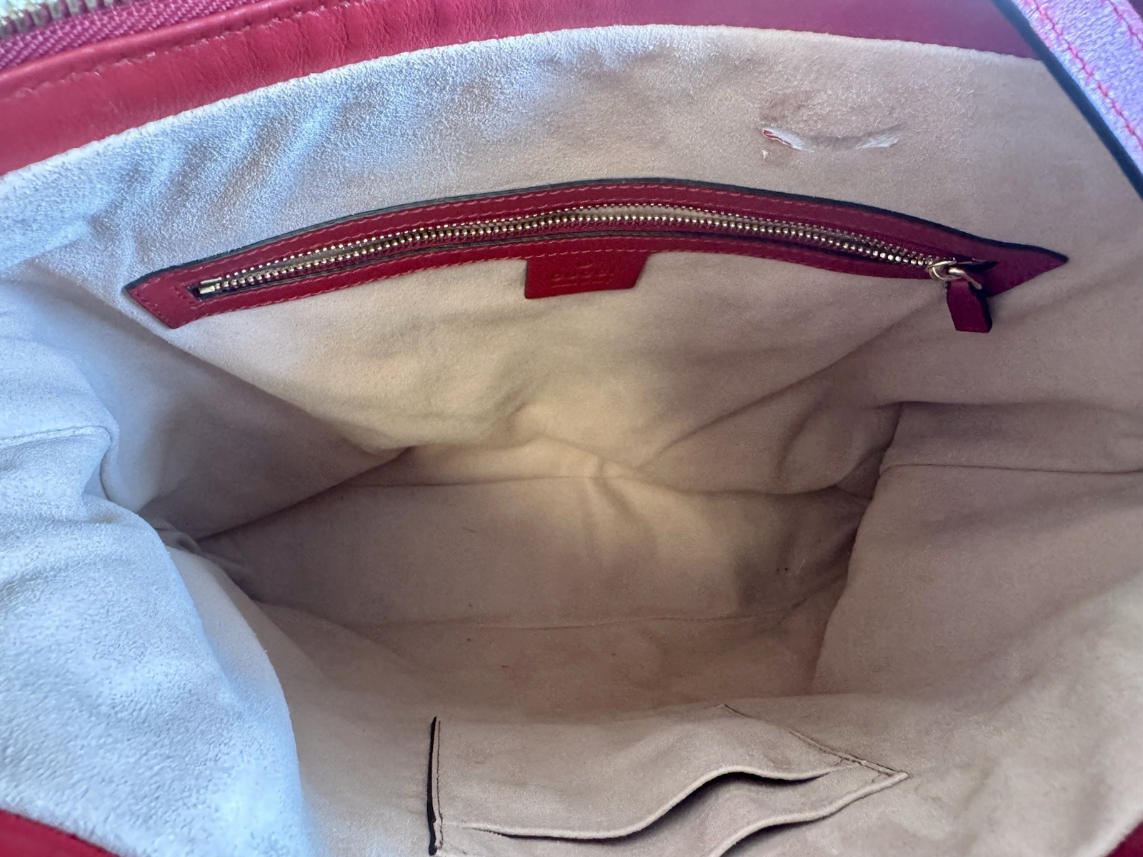 Gucci Red Calfskin Leather Apollo Shoulder Bag