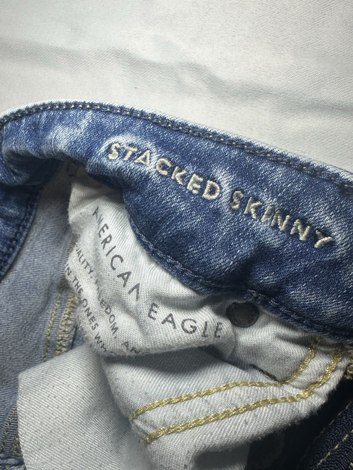 American Eagle Next Level Airflex Stacked Skinny Jeans Mens 26×28 Distressed Y2K