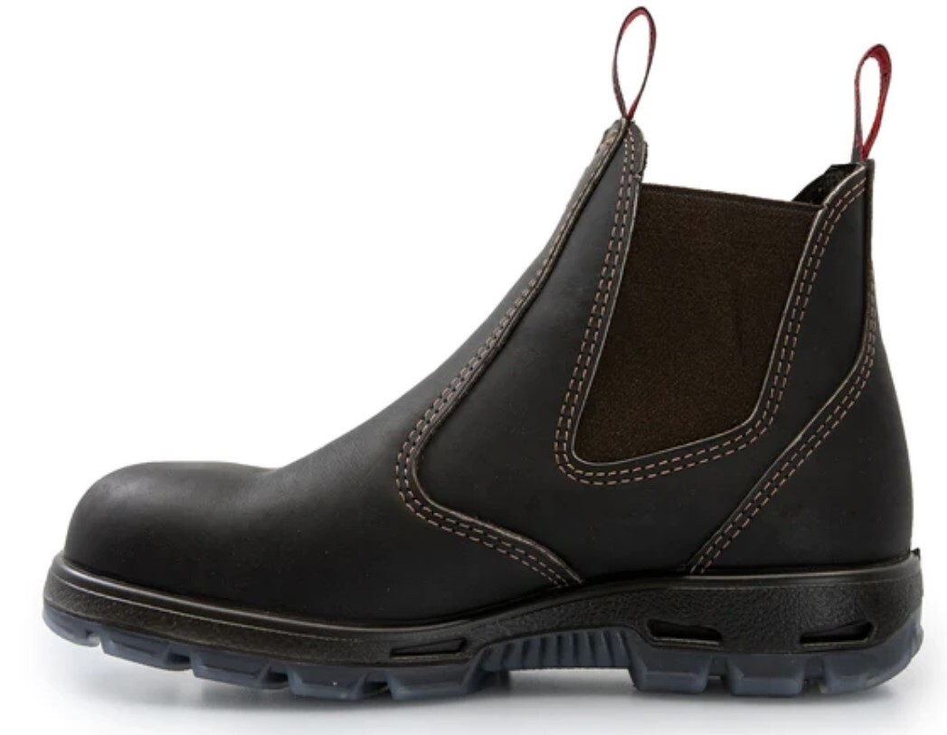 Redback Easy Escape Oil Kip UBOK Elastic Sided Soft Toe Work Boots Dark Brown
