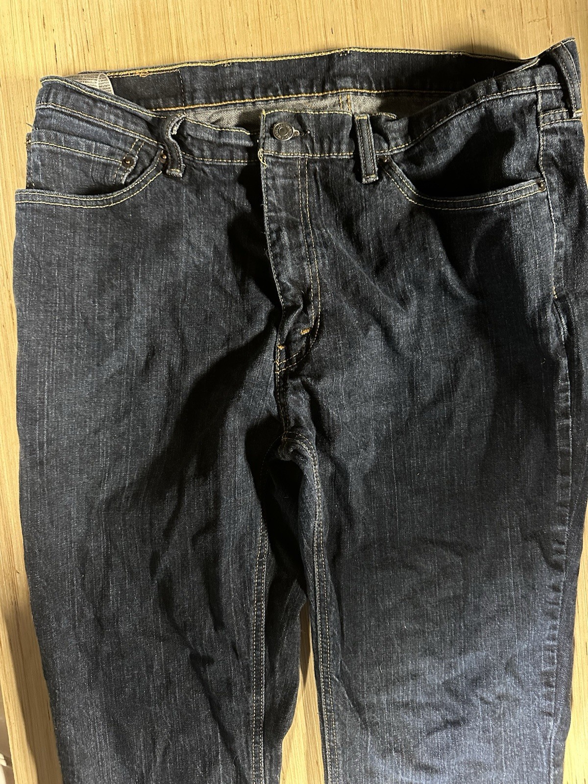 Levi’s Men’s 500 Series Athletic Fit Tapered Dark Wash Blue Denim Jeans
