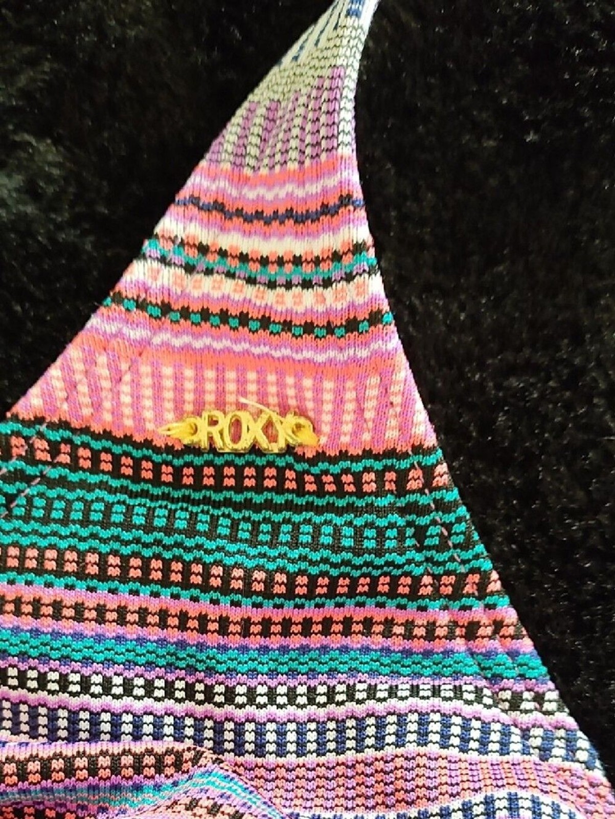 Roxy Pink Multicolor Striped Bikini Top