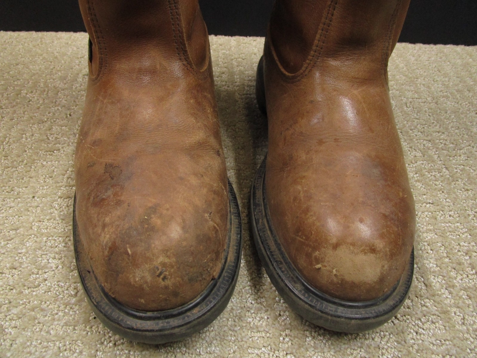 Red Wing Pecos Boots Men 11EE Brown Steal Safety Toe Leather Pull On Oil Field