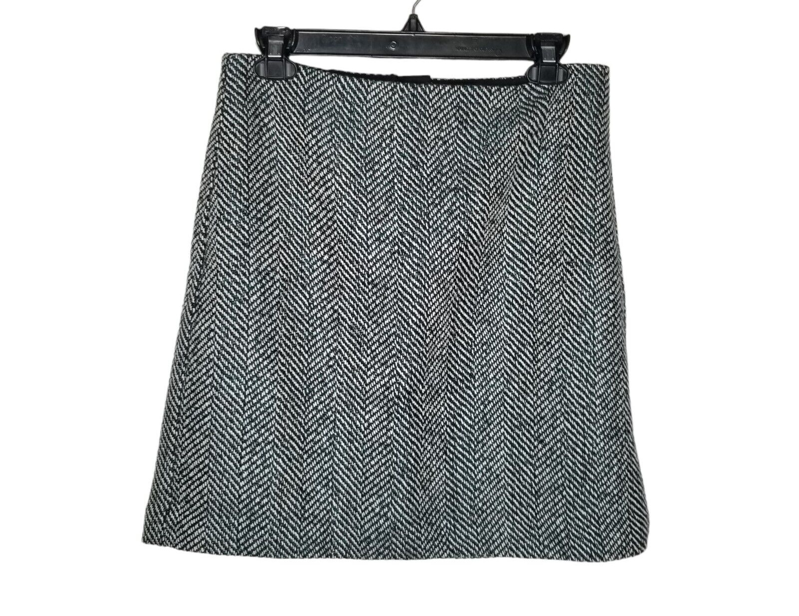 LOFT Wool Acrylic Blend Green Black Tweed Pencil Skirt Classic Size 4 Academia