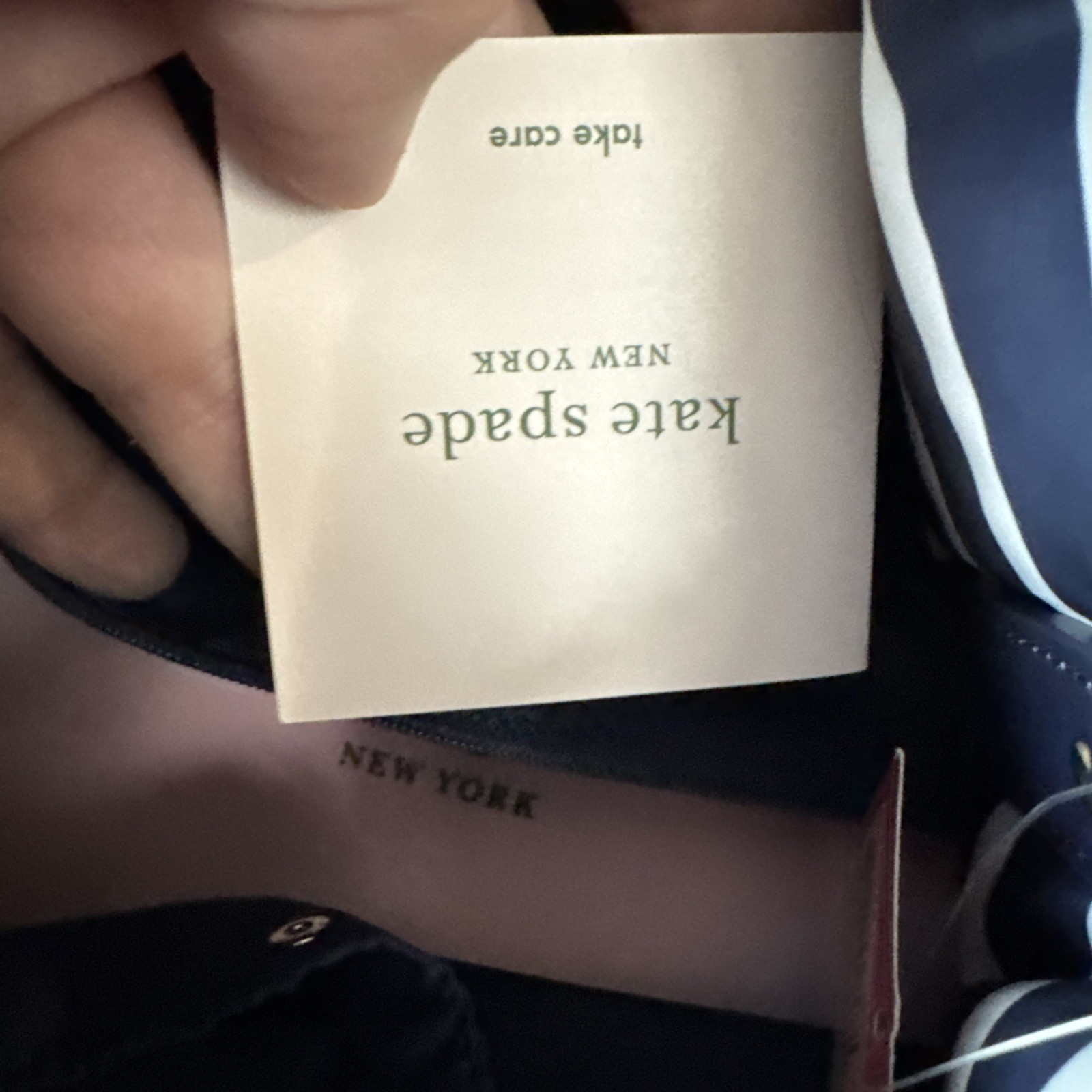 NWT Kate Spade EVERYTHING PUFFY STRIPE Large Tote Navy Stripe