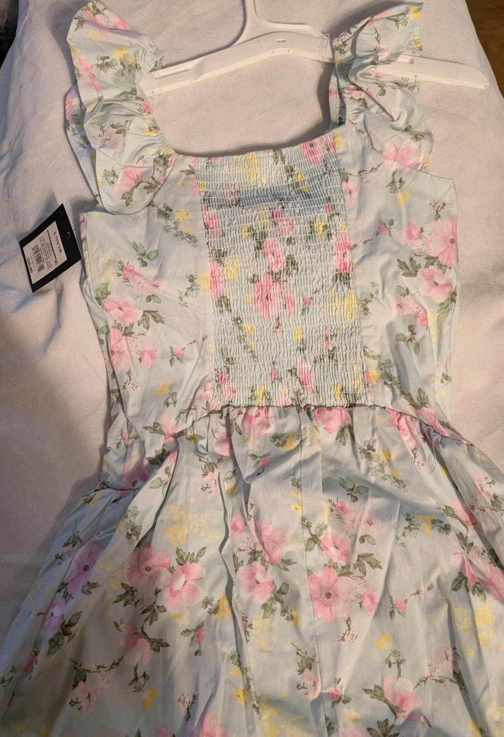 Art Class Flutter Sleeve Floral Dress (Size L 10/12)