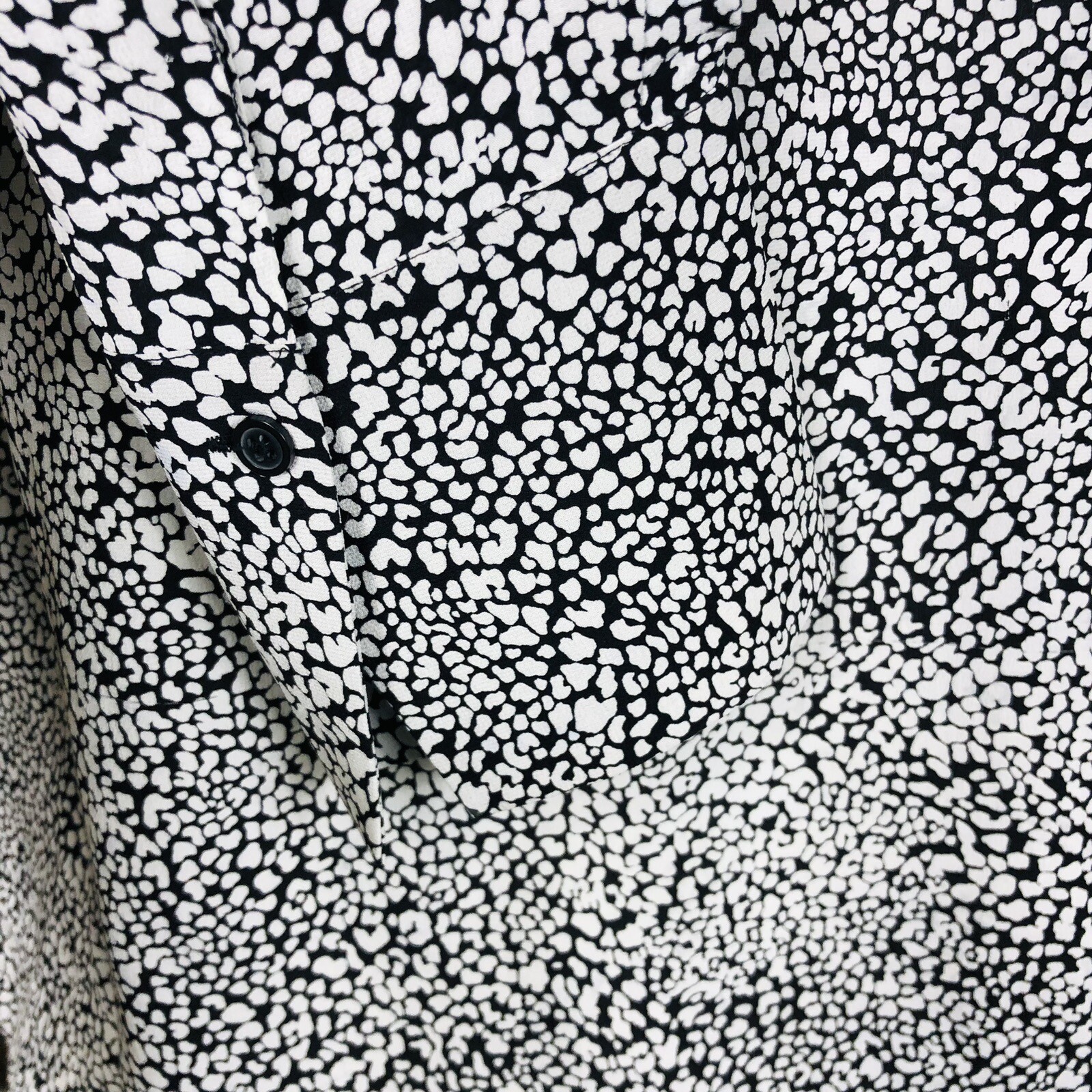 Robert Rodriguez Silk Blouse Size 6 Black White Abstract Print Long Sleeve