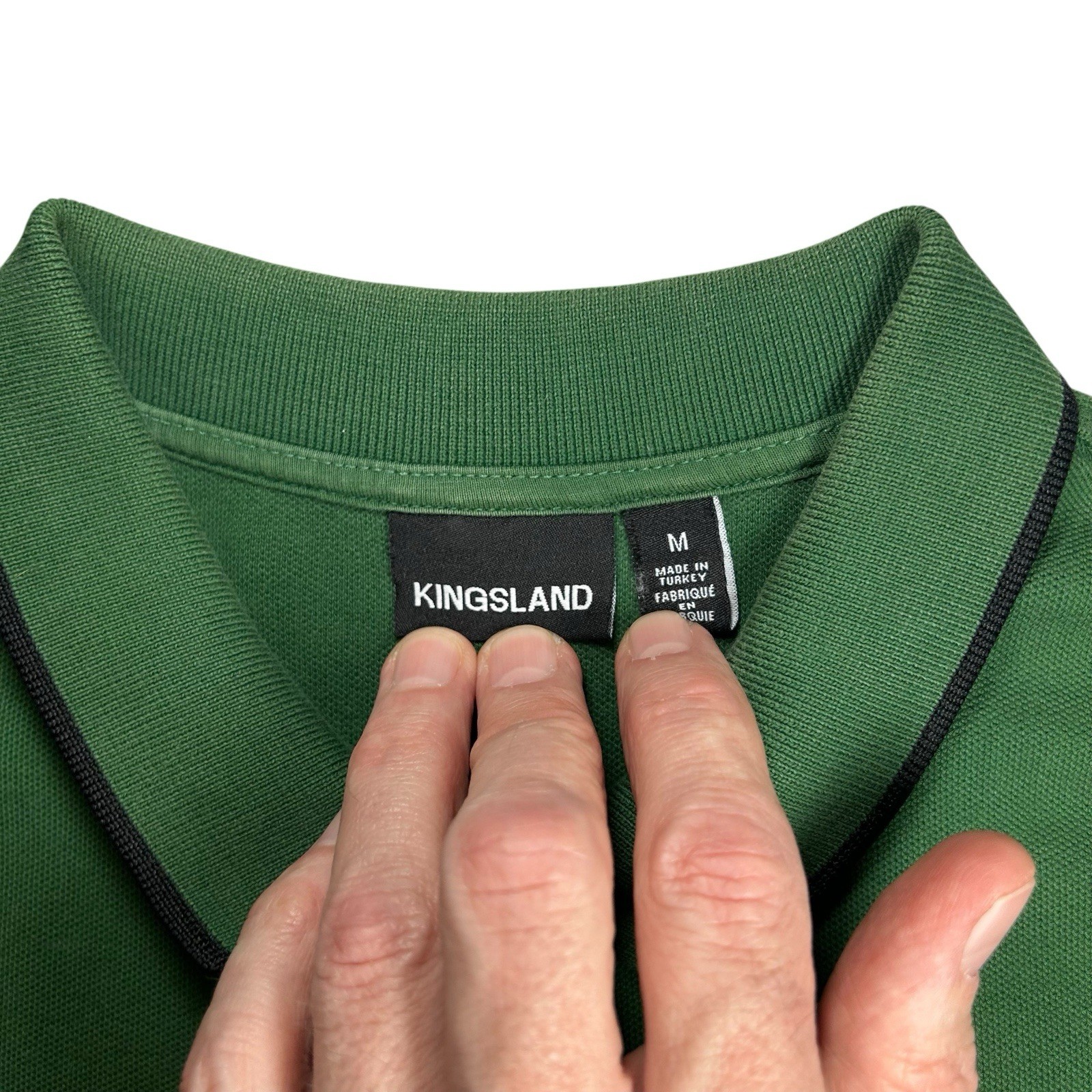 Kingsland Green Polo Men’s Size Medium With Black Trim