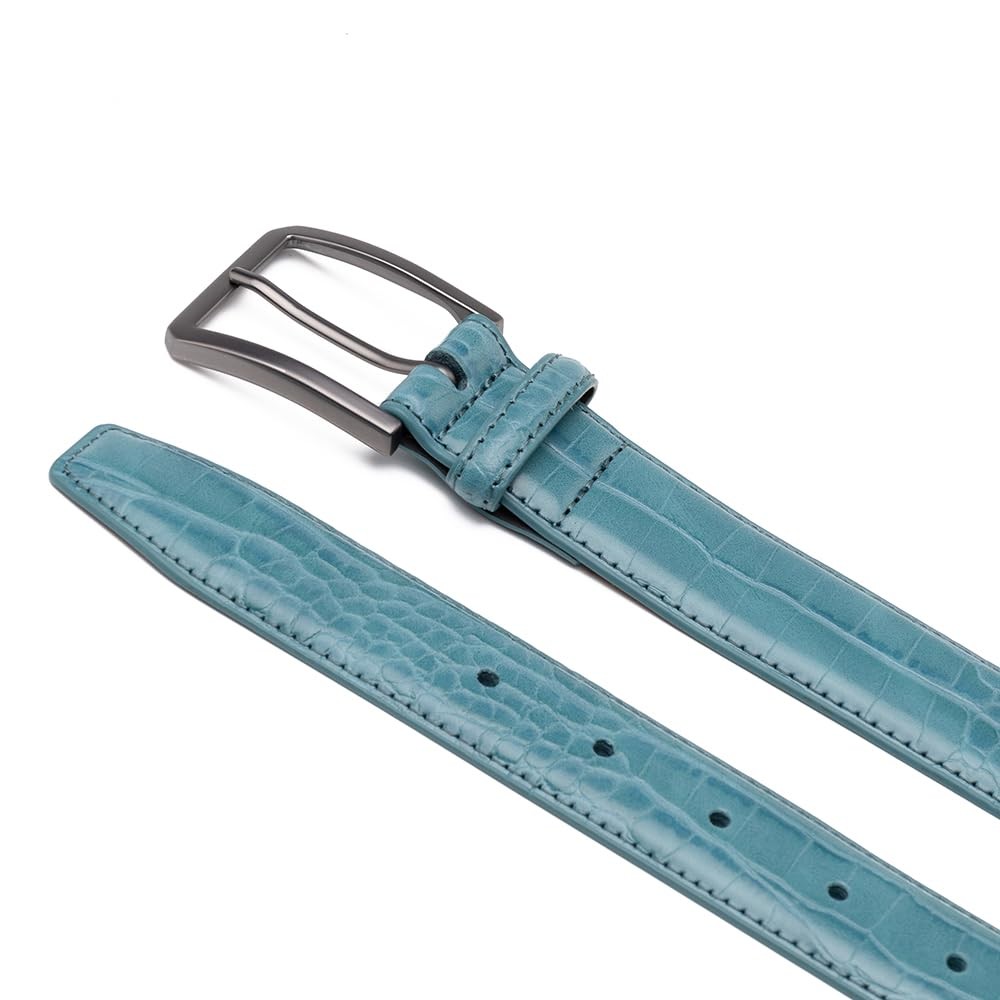 Fabio Valenti Belts for Men,Handmade Genuine Leather Men’s Belt 36/38, Teal