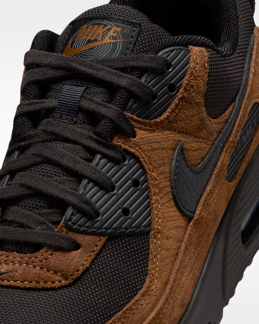 NIKE Air Max 90 Premium IQ0283 281 Light British Tan Velvet Brown Men Shoes