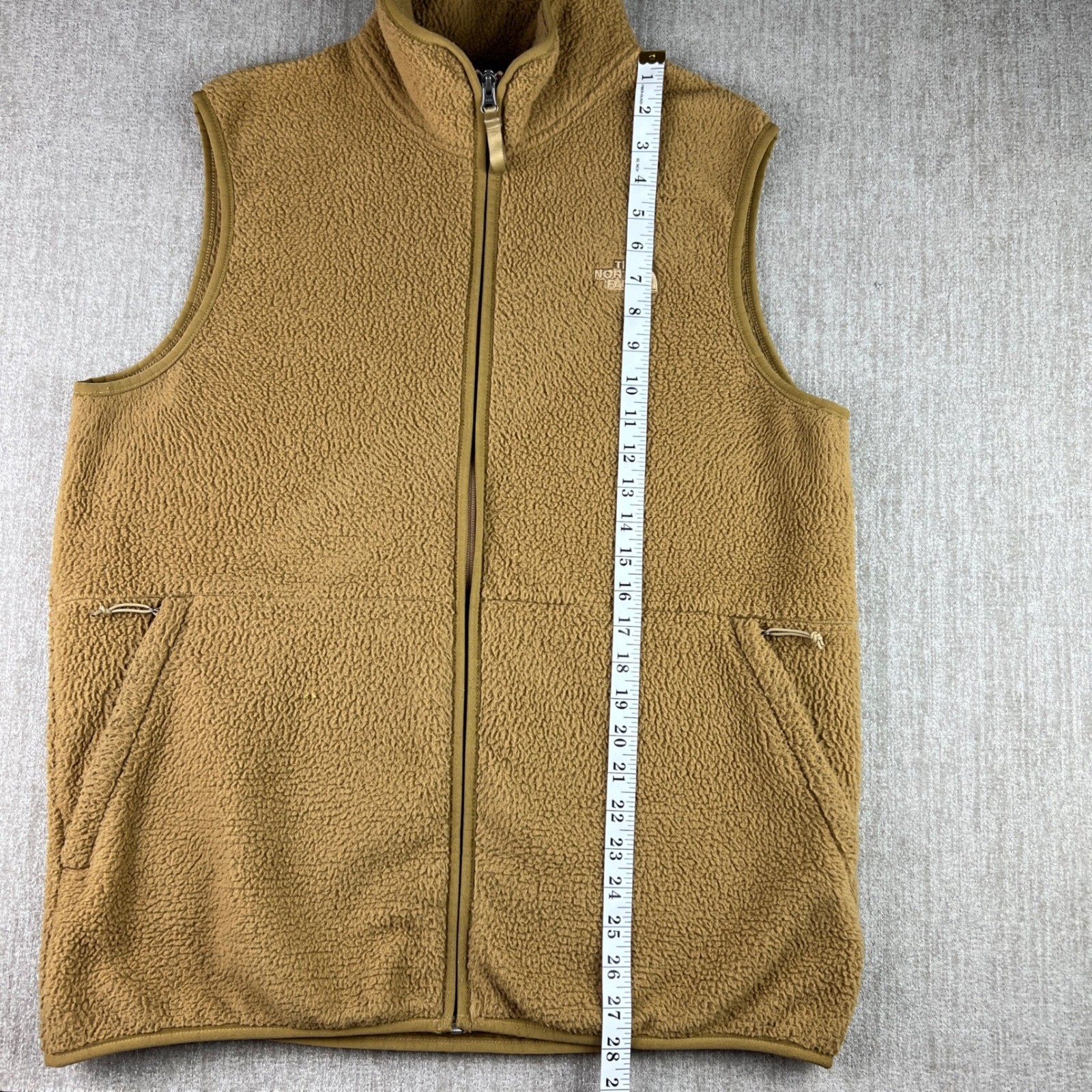 The North Face Sherpa Fleece Vest Men Large Tan Full Zip Gorpcore Outdoor Hiking