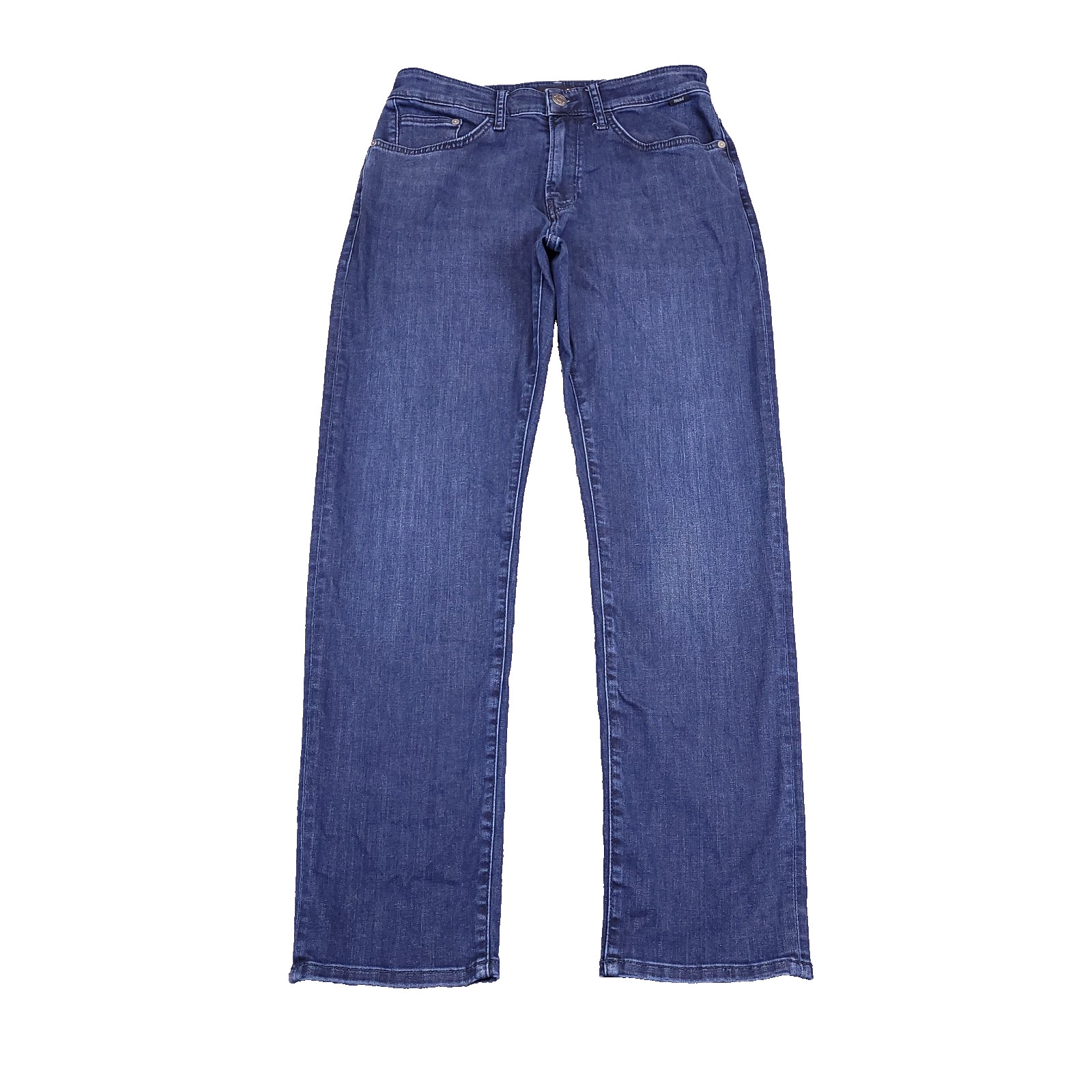 Mavi Zach Straight Leg 30×30.5 Indigo Blue Mid Rise Stretch Distressed Whisker