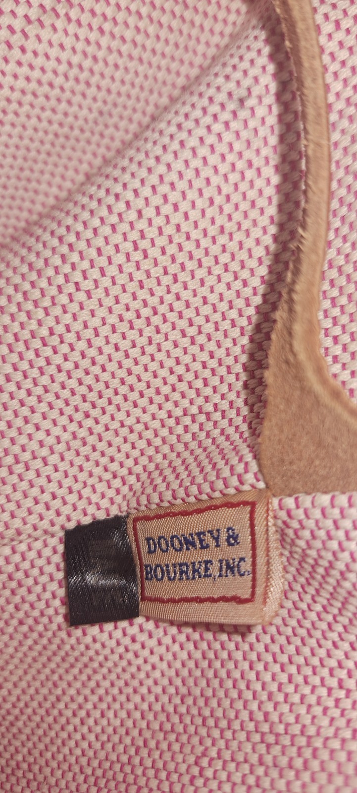 Vintage Dooney & Bourke Pebble Grain Drawstring Bucket Bag Ivory w / Brn Trim