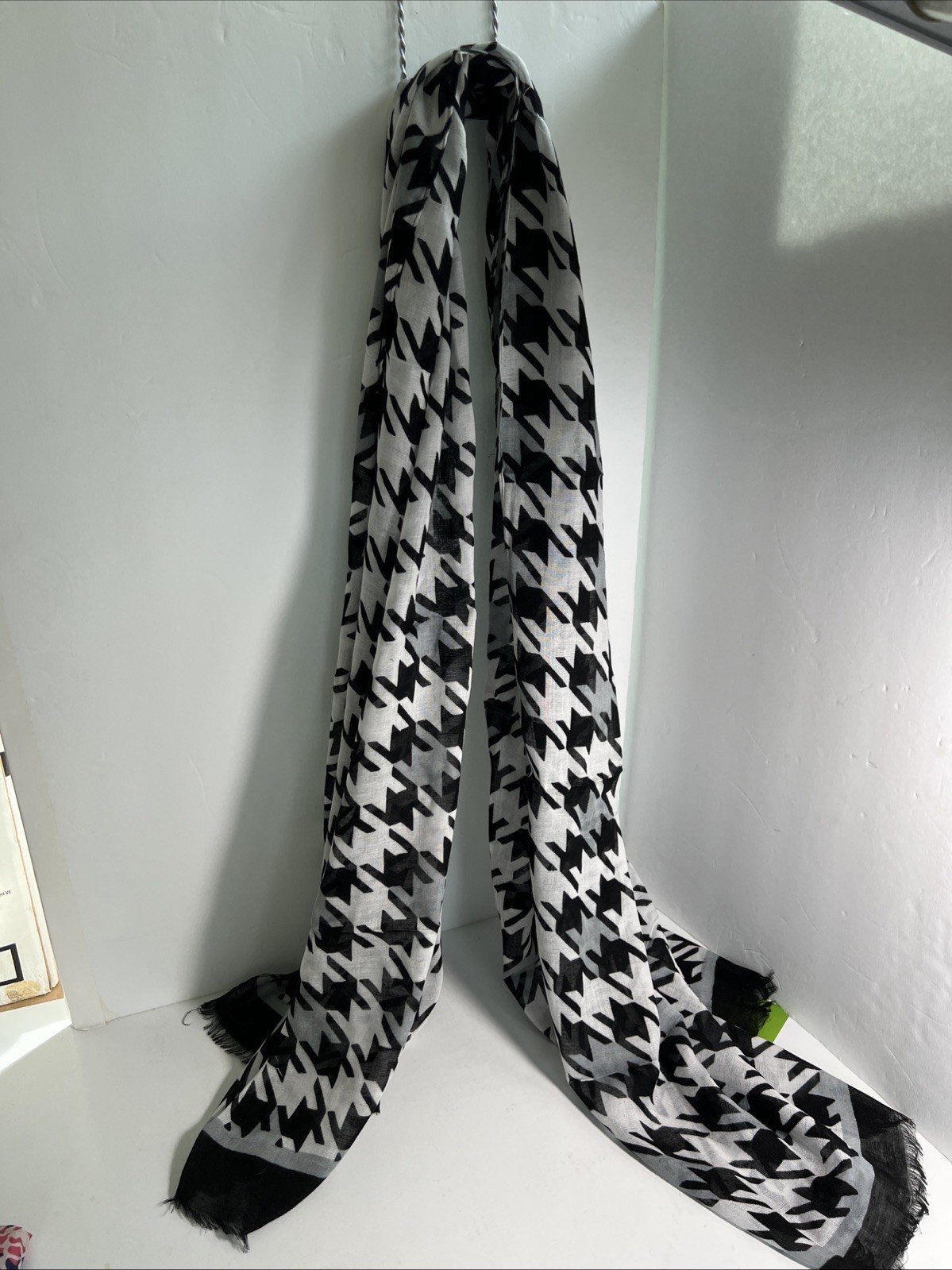 Vera Bradley Black And White Midnight 70”L x 26” W. Houndstooth Scarf