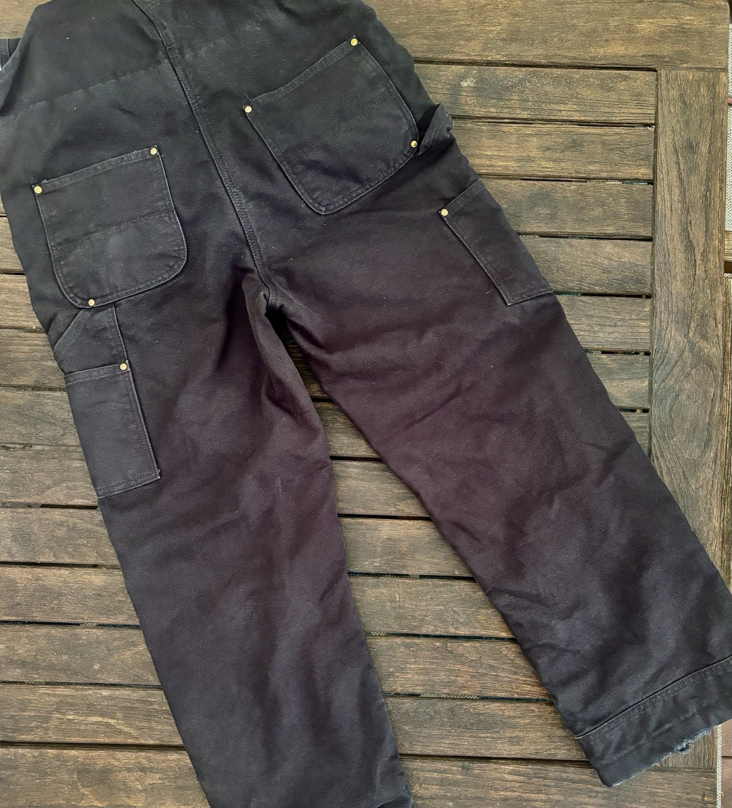 Carhartt Men’s Bib Overalls 104393 Black Size M Work Pants Overalls Insulated