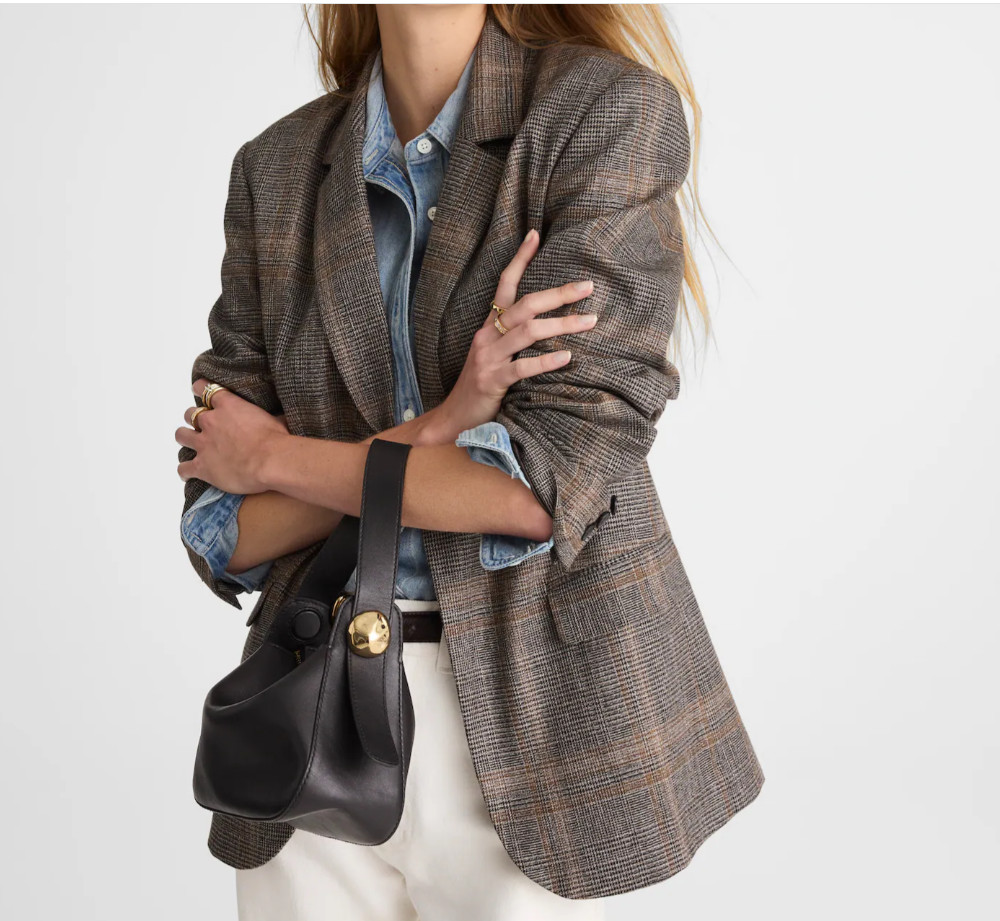Madewell The Sculpted Metal Wristlet Bag