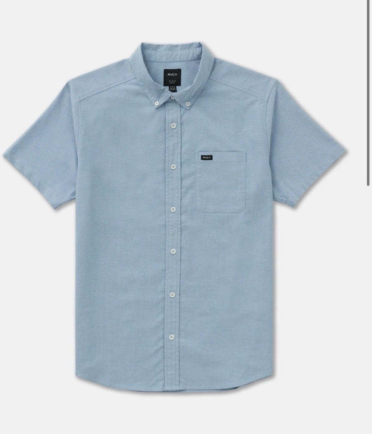 RVCA That’ll Do Stretch SS Button-Down Shirt Slim Fit XXL Oxford Blue