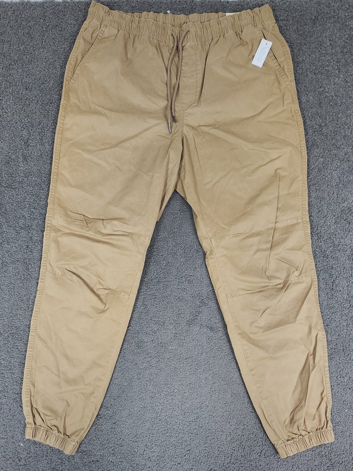Men’s Jogger Pants Size S 28-30 Khaki “2 PACK” Twill Elastic Waist No Boundaries