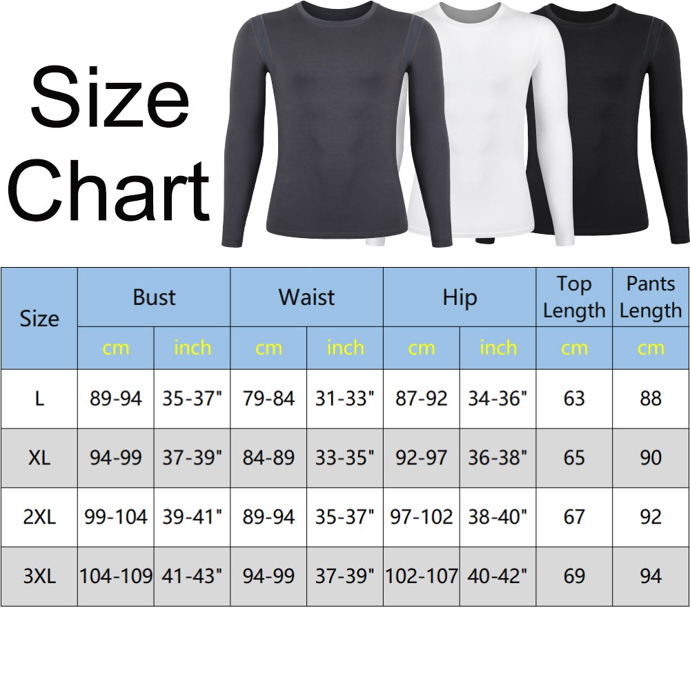 Mens Thermal Underwear Set Undershirts Long Johns Top Bottom Pants Base Layer